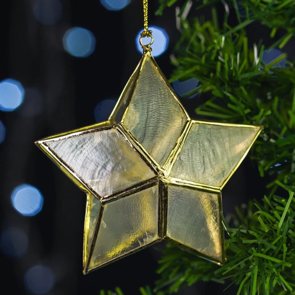 Handmade Capiz 3D Mini Star Ornament